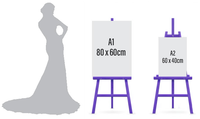Display boards on easel