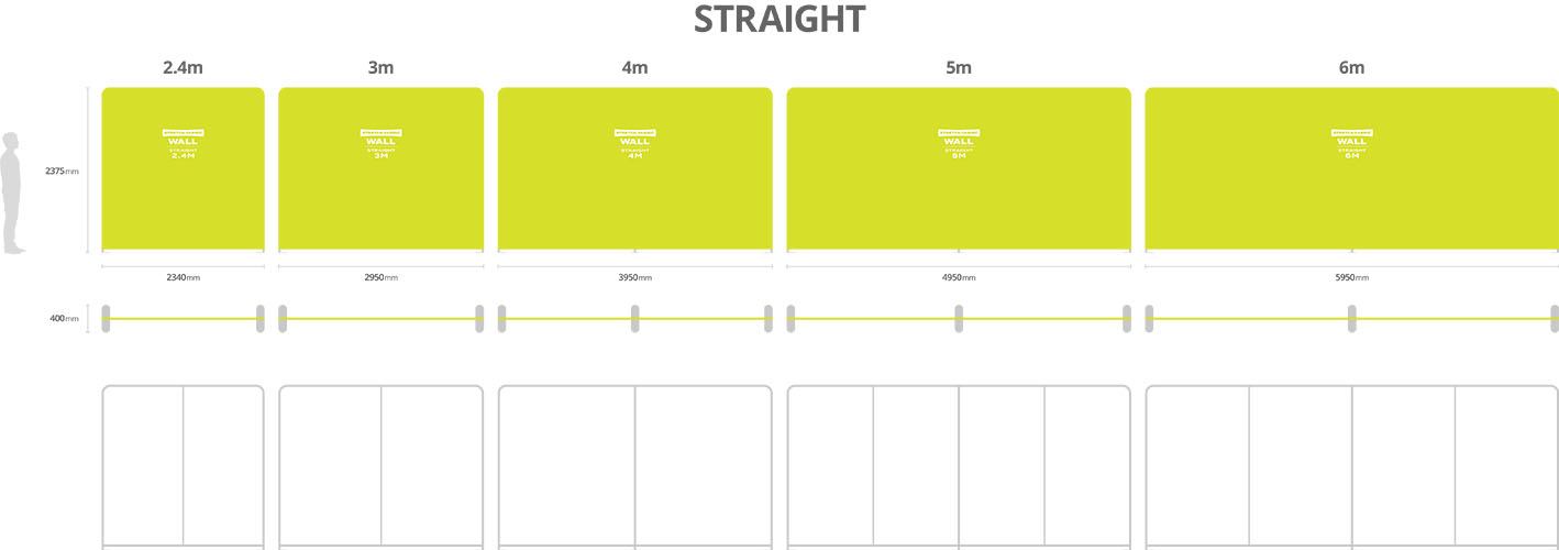 Straight Stretched fabric wall display stand exhibition display Luton printers